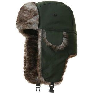 Unisex Green Polyester Snow Skiing Trooper Winter Ear Flaps Classic Trapper Hat
